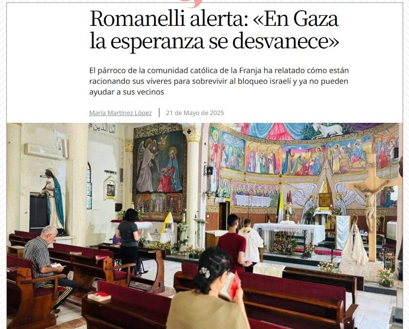 Romanelli alerta: «En Gaza la esperanza se desvanece»